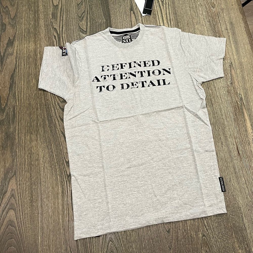 NWT 65 MCMLXV Refined Attention To Detail T-Shirt Short Sleeve Crew Neck Gray M